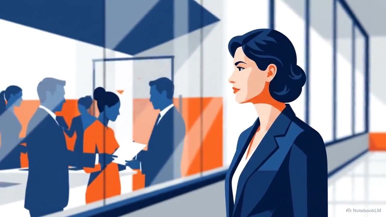 A manager preparing to lead while colleagues collaborate in a conference room
